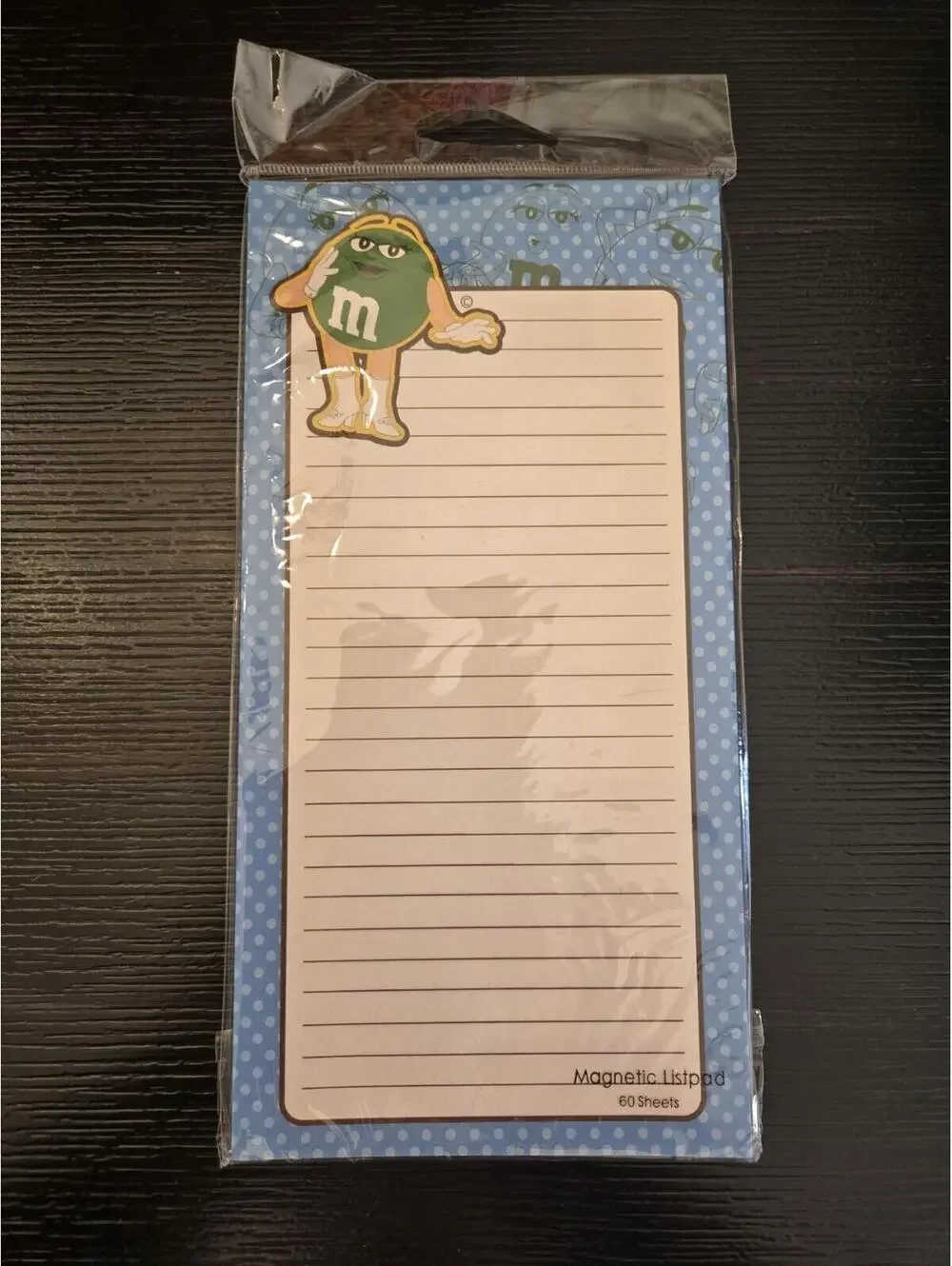 2008 M&M’s Green Character Magnetic List Pad 60 Sheet Factory Sealed